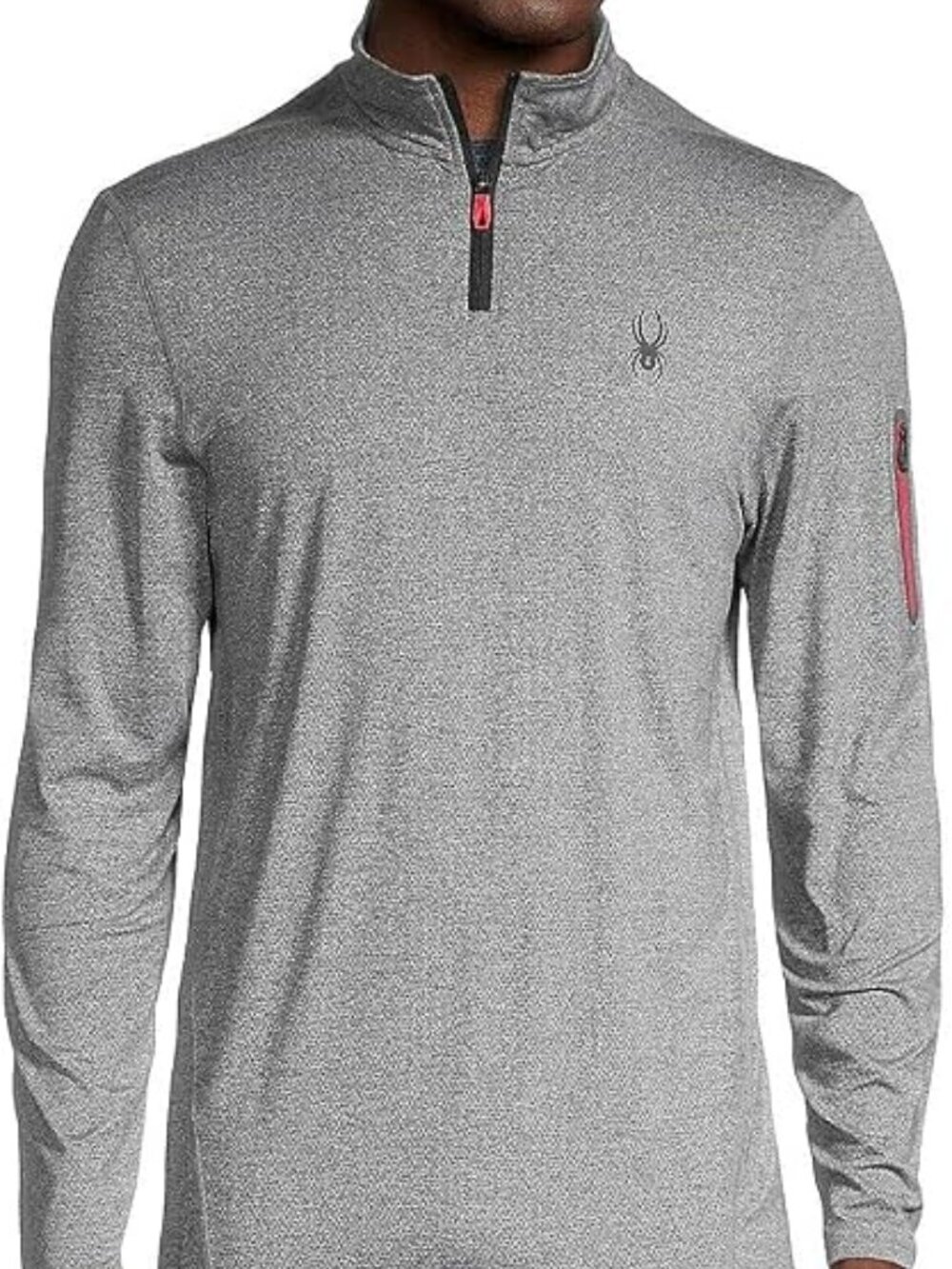 SPYDER Men's LS Active ProWEB 1/4 Zip Pullover Shirt - NWT Large L Gray Heather